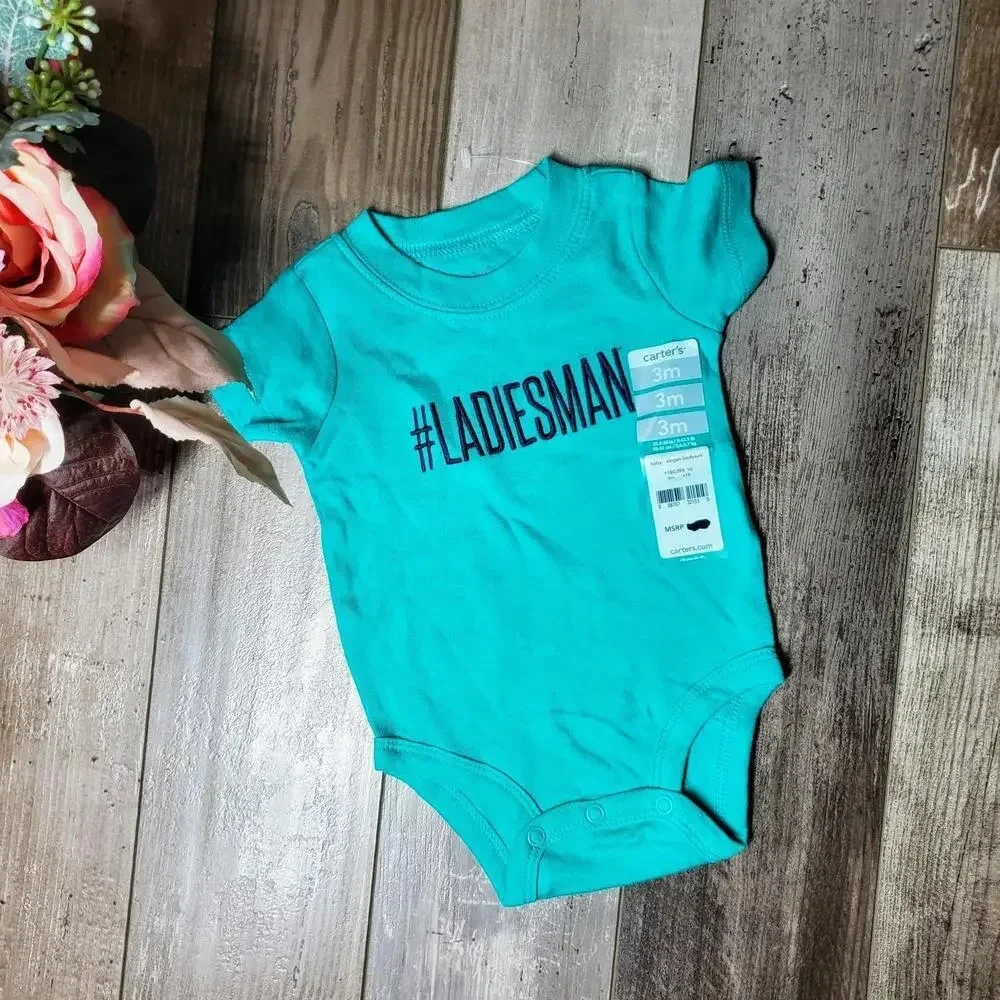 NWT Carter's Baby Boys Ladies Man Bodysuit Green Size 3 months